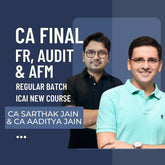CA Final FR & Audit By CA Sarthak Jain & AFM By CA Aaditya Jain | Regular Batch | For Jan 26 & Onwards Exams | ICAI New Course